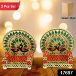 Meenakari Work Laddu Gopal Singhasan  / Sihasan for Pooja Mandir Wooden Krishna Ladoo Bal Gopal Sofa Asan, Home Decor...