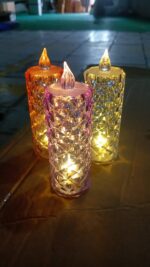 Candles for Home Decoration, Crystal Candlelight, Diwali (1 Pc / Multicolor) - Full Detail by Nari Haat, Indian ethni...