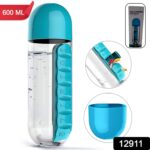 Multi-Use Pill & Water Bottle for Travel (600 Ml, Mix Color) - With Dupatta by Nari Haat, Indian ethnic wear, women c...