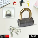 Heavy-Duty Iron Padlock – 82mm Black with Brass Core & 5 Keys, Waterproof - With Dupatta by Nari Haat, Indian ethni...