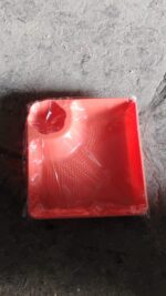 Plastic Plates with Dipping Saucer & Round Dip Part (1 Pc / 18×16 Cm / 1 Pc) - Fabric Detail by Nari Haat, Indian et...