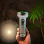Nostalgic Portable Flashlight – Simple Iron Outdoor Old-Fashioned Torch Light - Neckline Detail by Nari Haat, India...