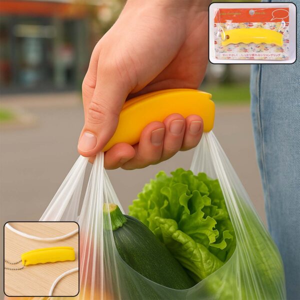 Silicone Portable Bag Device Bag Filter Hand Shopping Bag Carry Tool Key Chain (1 Pc) - Front View by Nari Haat, Indi...