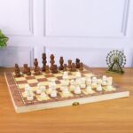 Foldable Wooden Chess Board Set (30 × 30 Cm / 1 Set) - Neckline Detail by Nari Haat, Indian ethnic wear, women cloth...