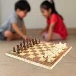 Foldable Wooden Chess Board Set (30 × 30 Cm / 1 Set) - Fabric Detail by Nari Haat, Indian ethnic wear, women clothin...