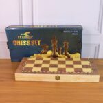 Foldable Wooden Chess Board Set (30 × 30 Cm / 1 Set) - Full Detail by Nari Haat, Indian ethnic wear, women clothing,...