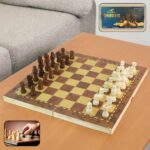 Foldable Wooden Chess Board Set