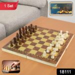 Foldable Wooden Chess Board Set (30 × 30 Cm / 1 Set) - With Dupatta by Nari Haat, Indian ethnic wear, women clothing...