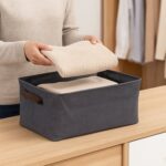 Foldable Cloth Storage Organizer Bag With Handles (Approx 46x27Cm1Pc) - Closeup Embroidery by Nari Haat, Indian ethni...