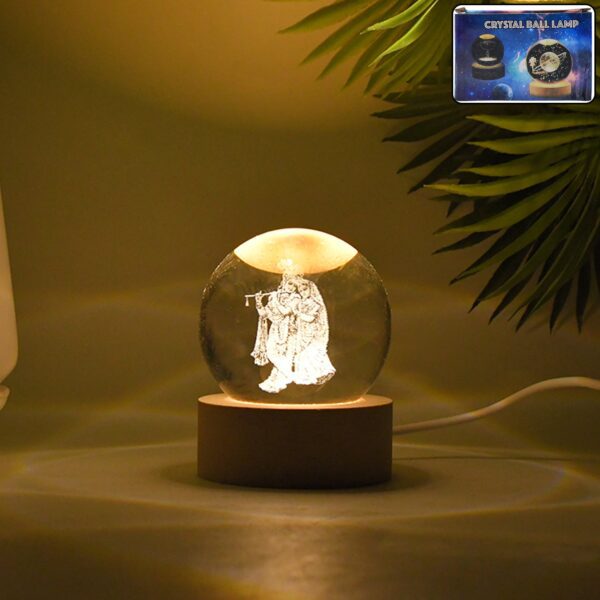 Radha Krishna 3D Crystal Ball Lamp