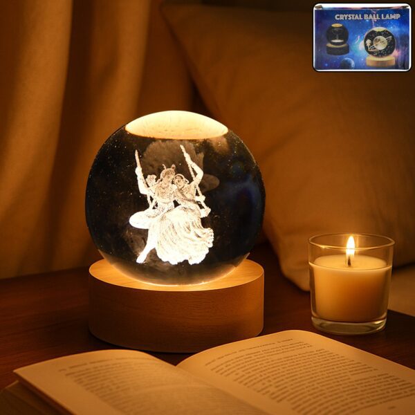 3D Crystal Ball lamps for Bedroom 3D Lamps for Home Decoration 3D Crystal Ball Night Light Gifts for Women Gifts for ...