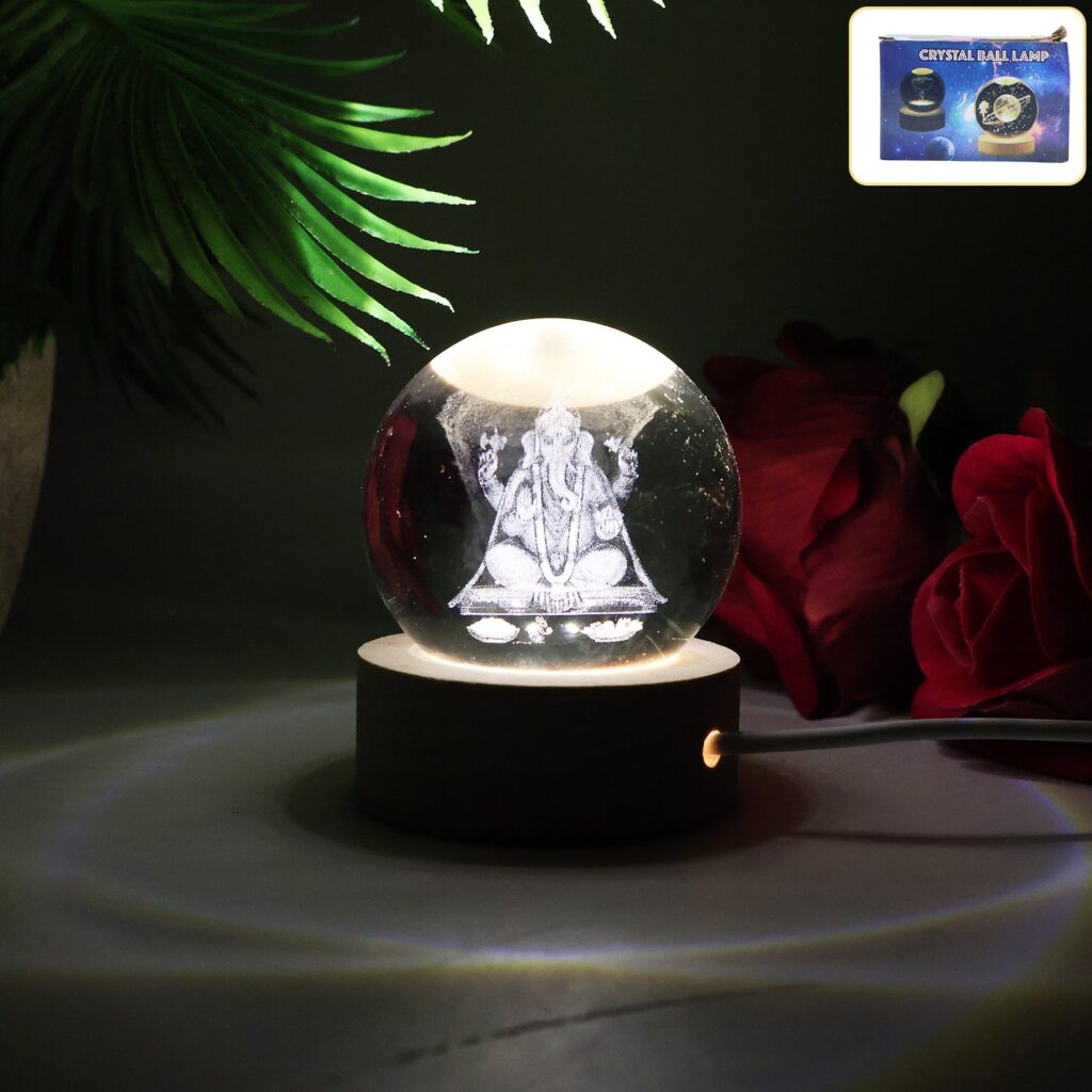 Ganesha 3D Crystal Ball Lamp