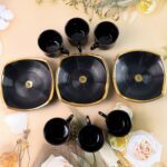 Sweet Buzz 9-Piece Seashell Ceramic Cup Set – Ideal for Home & Gifts - Neckline Detail by Nari Haat, Indian ethnic ...