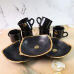 Sweet Buzz 9-Piece Seashell Ceramic Cup Set – Ideal for Home & Gifts - Fabric Detail by Nari Haat, Indian ethnic we...