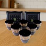 2 Bowl & 6 Glass Snake Set ( 8 Pc Set ) - Closeup Embroidery by Nari Haat, Indian ethnic wear, women clothing, design...