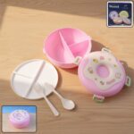 Donut Shaped Double Insulated 3 Compartment Lunch Box (1 Pc / Mix Color) - Front View by Nari Haat, Indian ethnic wea...