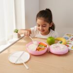 Donut Shaped Double Insulated 3 Compartment Lunch Box (1 Pc / Mix Color) - Full Detail by Nari Haat, Indian ethnic we...