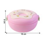 Donut Shaped Double Insulated 3 Compartment Lunch Box (1 Pc / Mix Color) - Neckline Detail by Nari Haat, Indian ethni...