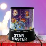 LED Projector Night Light with Rotating Music Ideal for Kids Home Decor - Closeup Embroidery by Nari Haat, Indian eth...