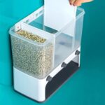 Easy Flow Cereal Dispenser for Kitchen 3 in 1 Push Button Wall Mount Container - Fabric Detail by Nari Haat, Indian e...