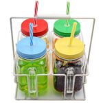 Drinking Cup / Glass / Mug Mason Jar with Handle & Straw - Full Detail by Nari Haat, Indian ethnic wear, women clothi...