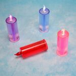Big Simple Candles for Home Decoration, Crystal Candle Lights, Diwali (Multicolor) - Back View by Nari Haat, Indian e...