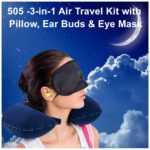 3in1 Air Travel Kit with Pillow, Ear Buds & Eye Mask - Back View by Nari Haat, Indian ethnic wear, women clothing, de...