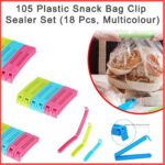 Plastic Snack Bag Clip Sealer Set (18 Pcs, Multicolour) - Neckline Detail by Nari Haat, Indian ethnic wear, women clo...