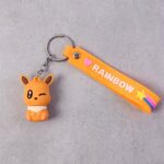Cute Cartoon Silicone 3D Key Chain with Metal Hook & Strap (Pack of 1) - Closeup Embroidery by Nari Haat, Indian ethn...