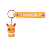 Cute Cartoon Silicone 3D Key Chain with Metal Hook & Strap (Pack of 1) - Sleeve Design by Nari Haat, Indian ethnic we...