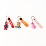 Cute Cartoon Silicone 3D Key Chain with Metal Hook & Strap (Pack of 1) - Sleeve Design by Nari Haat, Indian ethnic we...