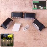 4-Piece Solar Waterproof Garden Stair Lights