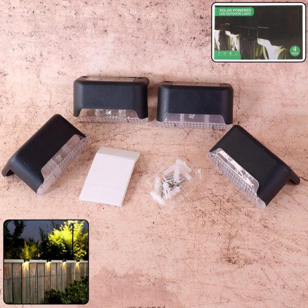 4-Piece Solar Waterproof Garden Stair Lights
