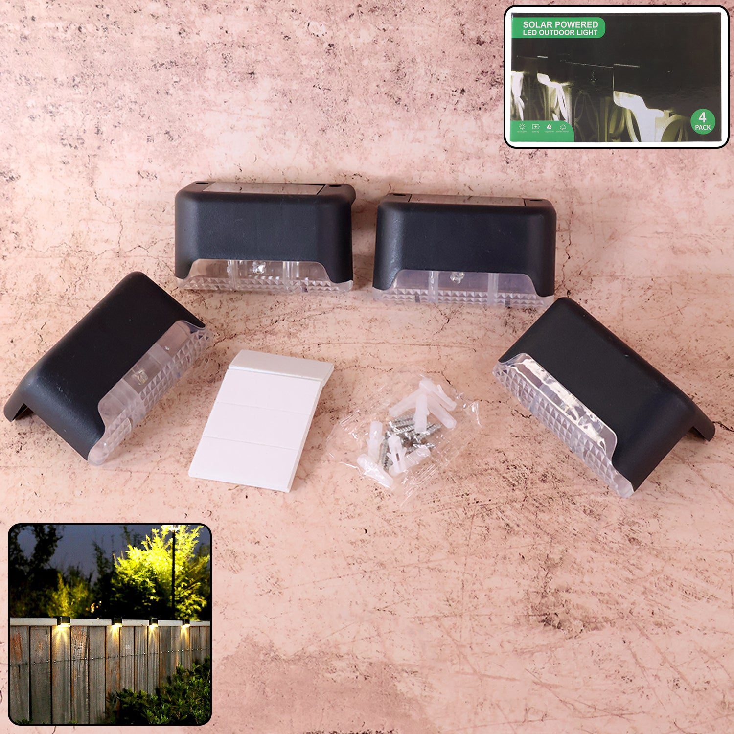 LED-Outdoor-Solar-Lights-01.jpg 4-Piece Solar Waterproof Garden Stair Lights