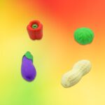 Mini Cute Vegetable & Fruit Erasers (4 Pc): Pencil Rubbers for Kids - Fabric Detail by Nari Haat, Indian ethnic wear,...