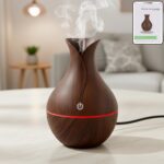 Mini Wooden Vase Pot Diffuser Cool Mist Atomization Humidifier (1 Pc) - Front View by Nari Haat, Indian ethnic wear, ...