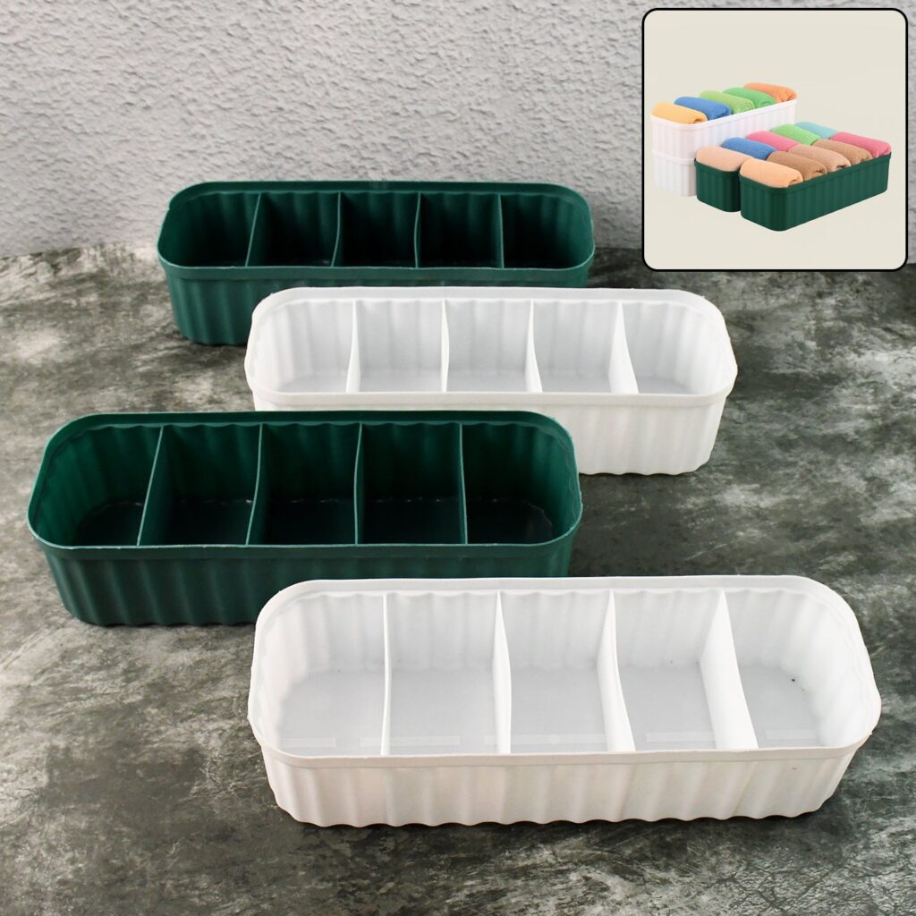 5 Compartment Drawer Storage Boxes for Socks