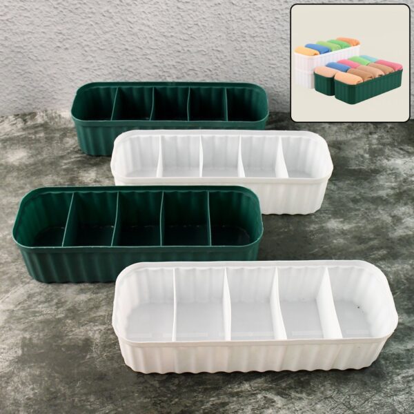 5 Compartment Drawer Storage Boxes for Socks
