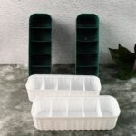 5 Compartments Socks / Handkerchief / Underwear Storage Boxes (pack of 4) - Closeup Embroidery by Nari Haat, Indian e...