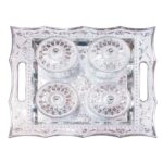 Dry Fruit Air Tight Bowls Tray with Lids 4 Section Snacks Mukhvas Dani - Sleeve Design by Nari Haat, Indian ethnic we...