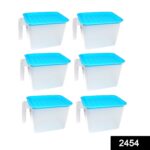 Air Tight Unbreakable Big Size 1100 ml Square Shape Kitchen Storage (Set of 6) - With Dupatta by Nari Haat, Indian et...