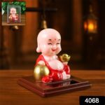 Solar Power Moving Head Buddha Statue Car Ornament (1 Pc / Mix Color) - With Dupatta by Nari Haat, Indian ethnic wear...