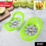 Multi-Purpose Fruit Slicer Apple Cutter with 8 Stainless Steel Blades (1 Pc) - With Dupatta by Nari Haat, Indian ethn...