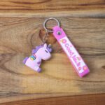 Cute Cartoon Silicone 3D Key Chain with Metal Hook & Strap (Pack of 1) - Fabric Detail by Nari Haat, Indian ethnic we...