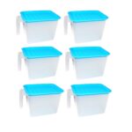 Air Tight Unbreakable Big Size 1100 ml Square Shape Kitchen Storage (Set of 6) - Sleeve Design by Nari Haat, Indian e...