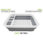 Collapsible Folding Silicone Dish Drying Drainer Rack with Spoon Fork Storage Holder - Full Detail by Nari Haat, Indi...