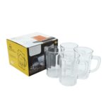 Unbreakable Drinking Plastic Type Glass Set, Beer Mug, Set of 4 PCs, Transparent - Back View by Nari Haat, Indian eth...