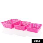Plastic Multiple Size Cane Fruit Baskets (3 Size Large, Medium, Small) - With Dupatta by Nari Haat, Indian ethnic wea...