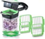 Premium Vegetable Dicer Multi Chopper Set 5 in 1 Cutting Blades - Neckline Detail by Nari Haat, Indian ethnic wear, w...