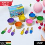 Premium Ice Cream Waffle Spoon Bowl Set (6-Piece , Color Box) - With Dupatta by Nari Haat, Indian ethnic wear, women ...